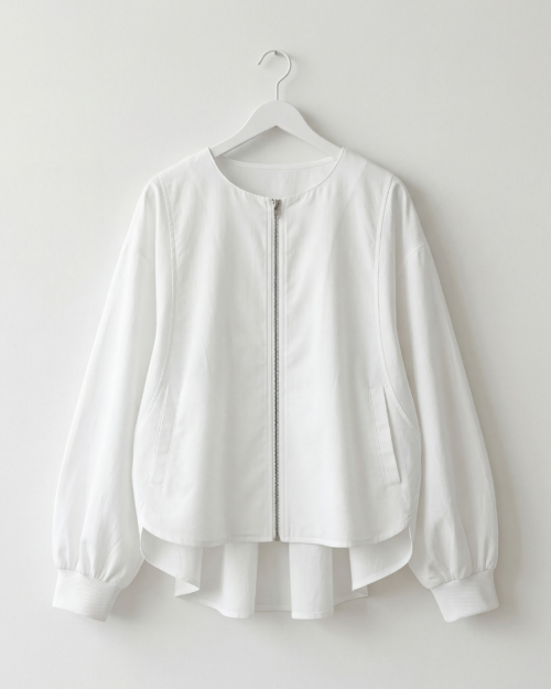 Áo Blouse Nữ Khóa Kéo Form Suông Phong Cách Nhật Bản ARI.TO.ZOU Mềm Mịn Cao Cấp